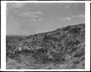 Group throwing the sacred meal during the Hopi Indian flute dance at Oraibi, ca.1901