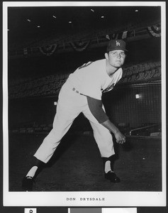 Portrait of the baseball player Don Drysdale, ca.1960