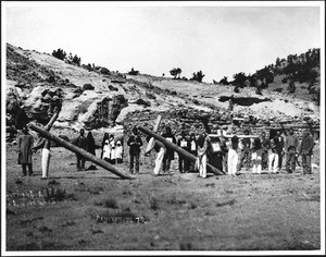 Indian penitents carrying crucifixes, ca.1888