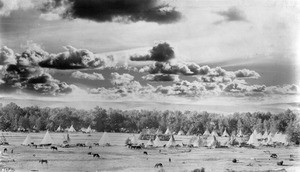 View of the Umatilla Indian camp, July 1900