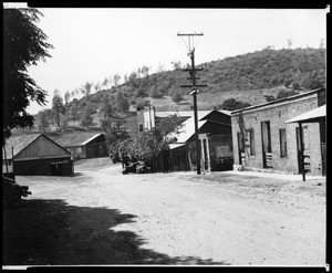 View of an unidentified dirt road in Coulterville, ca.1930