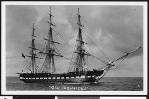 Starboard view of "Old Ironsides", the Constitution, ca.1900-1910