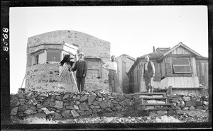 Fire patrol lookout to protect Central Pacific Railroad snow sheds on Red Mountain at Cisco, ca.1910