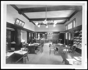 Interior of the Carnegie Public Library in Covina, ca.1908 (1920?)