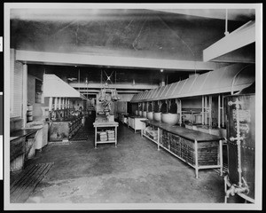 View of the kitchen in the Los Angeles County Jail, "presumably tenth floor, Hall of Justice", ca.1940-1949