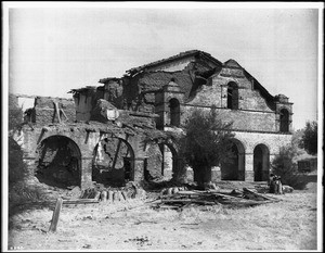 Main front of Mission San Antonio de Padua, California, from the west