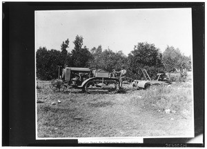 Tractor used to cultivate orange groves in Puente Hills, ca.1930