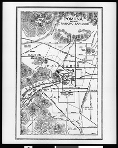 Map of Pomona showing Rancho San Jose and other features, after 1922