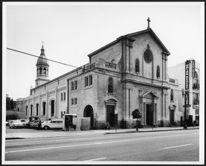 Exterior view of St. Vibiana's Cathedral, ca.1960-1970