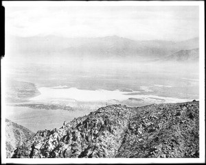 An aerial view of a salt marsh north of Death Valley, California, ca.1910