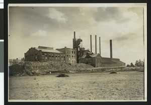 Exterior view of a sugar beet processing plant, Chino Valley