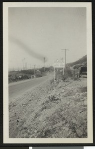 Ventura side of first railroad crossing on the Rincon, north of Ventura, ca.1920