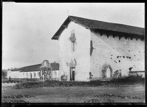 Exterior view of Mission San Miguel from the north, ca.1910