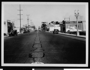 View of a downtown Anaheim street, ca.1925