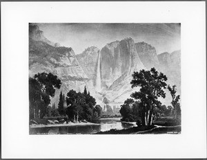 Drawing by Thomas Hill of Yosemite Falls, ca.1865-1875