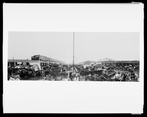 Panoramic view of Los Angeles's Central Market on Tenth Street, 1904