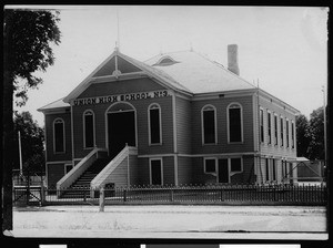 Exterior view of Union High School Number Three, ca.1900