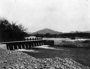View of Diversion Dam on the Kings River in Fresno County, ca.1910