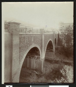 View of a bridge in Los Gatos, ca.1900