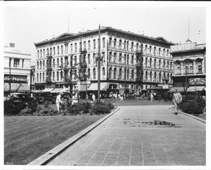 View of the intersection of Spring Street and First Street in Los Angeles, ca.1931