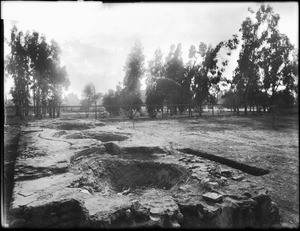 Ancient soap vats used by the Indians near Mission San Gabriel, California, ca.1908