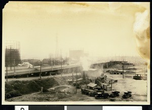 View of the Ninth Street Viaduct in Los Angeles, looking west, May 16, 1928