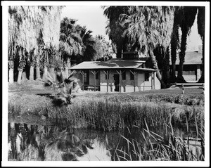 Exterior view of an Indian-owned bath house in Palm Springs, ca.1934