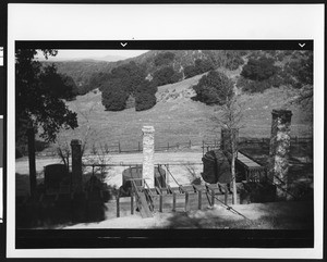 View of California's first oil refinery in Pico Canyon, Newhall, ca.1940