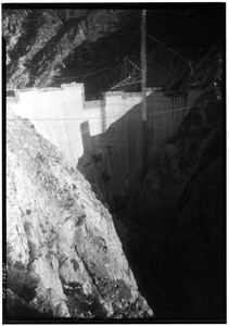 Front view of Pacoima Dam under construction, January 20, 1928