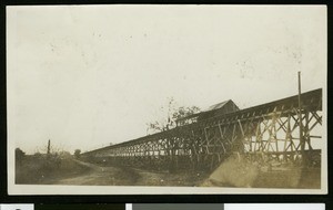 Lumber chute from mountains into Fresno, ca.1910