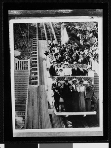 Mount Lowe Incline Railway car ready to leave Rubio Canyon