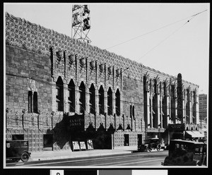 Exterior view of the Mayan Theater, ca.1925