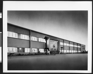 Exterior view of the headquarters of Autonetics, a division of North American Aviation, Incorporated, ca.1955