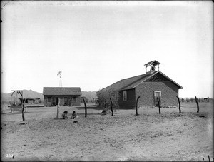 Presbyterian Mission church and school for the Pima Indians at Gila Crossing, ca.1900