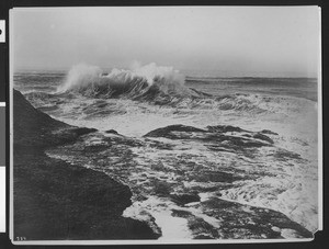 Large wave breaking near the shore of Santa Catalina Island