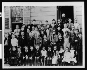 Group portrait of the students at the Cahuenga Township School, ca.1890