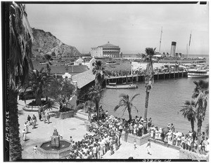 Steamship at a dock in Avalon Harbor, Santa Catalina Island