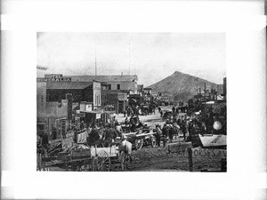Busy main street in Goldfield, Nevada, ca.1905