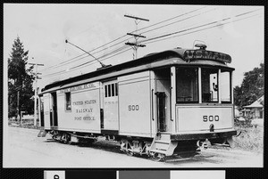 Pacific Electric railway car on Pasadena Avenue, ca.1907