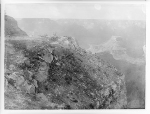 Looking west from Bright Angel Hotel at the Grand Canyon, ca.1900-1930