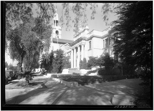 Exterior view of an unidentified Classical-style building