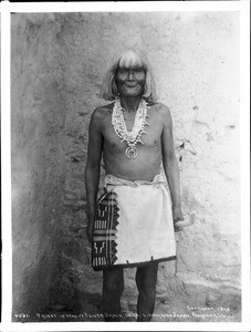 Priest at the Hopi Indian flute dance, Walpi (Walapi), Arizona, 1898