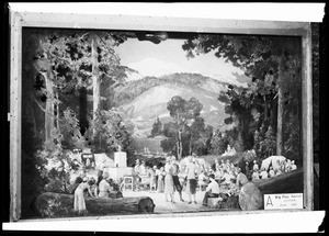 Painting depicting the Big Pines Recreation Center, June, 1937