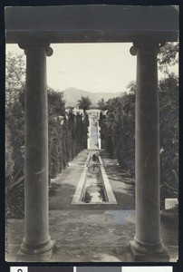 Sunken garden of the Gillespie home in Santa Barbara, ca.1920