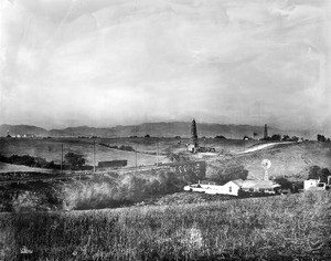 Panoramic view of Beverly Glen along Santa Monica Boulevard, ca.1908