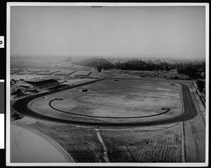 Aerial view of Santa Anita Racetrack in Arcadia, 1934