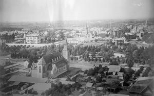 Birdseye view of Central Park and the surrounding buildings, Los Angeles, 1872