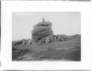 Hopi Indian sentry waiting for the homecoming of the Antelope Racers, Oraibi, Arizona, ca.1896