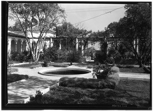 Landscaped courtyard on the campus of Scripps College in Claremont, October 1935