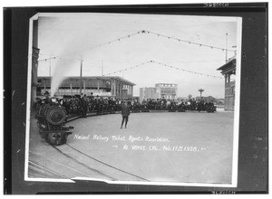 View of the Venice Miniature Railroad on Windward Avenue, 1908